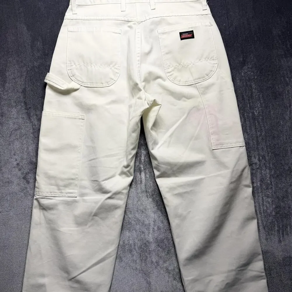 Dickies Carpenter Painter Pants Mens 30x32 White Canvas Whites Leg Workwear